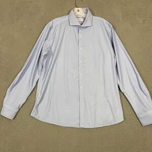 Porter & Ash Mens Kinetic Stretch Shirt Blue Micro Stripe Long Sleeve XL